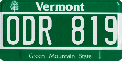 VT license plate ODR819