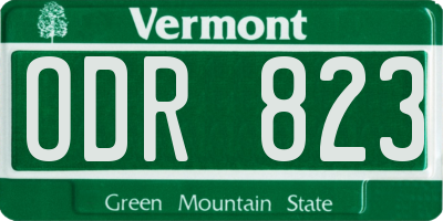 VT license plate ODR823