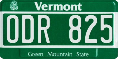 VT license plate ODR825