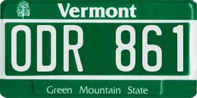 VT license plate ODR861