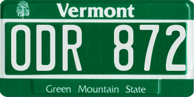 VT license plate ODR872
