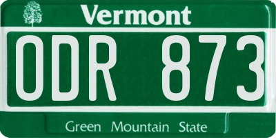 VT license plate ODR873