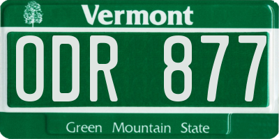 VT license plate ODR877