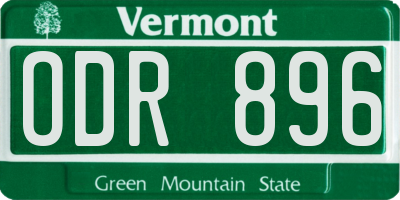 VT license plate ODR896