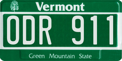 VT license plate ODR911