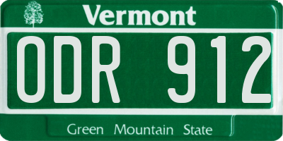 VT license plate ODR912
