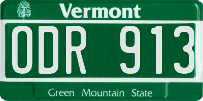 VT license plate ODR913