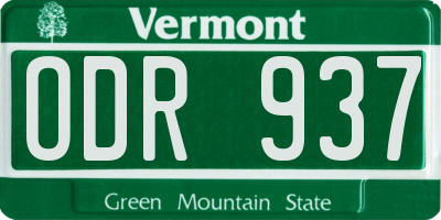 VT license plate ODR937