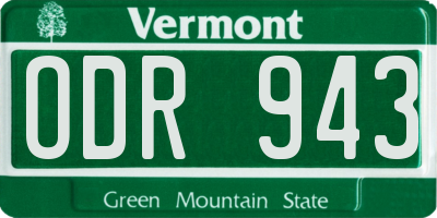 VT license plate ODR943