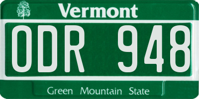 VT license plate ODR948