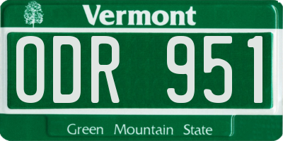 VT license plate ODR951