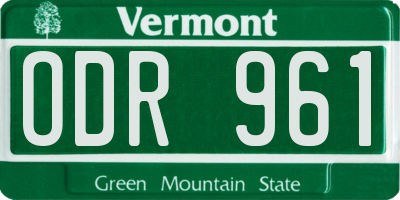 VT license plate ODR961
