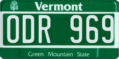 VT license plate ODR969