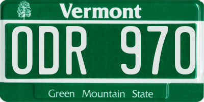 VT license plate ODR970