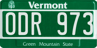VT license plate ODR973