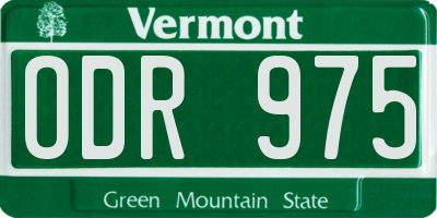 VT license plate ODR975
