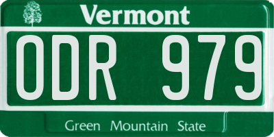 VT license plate ODR979