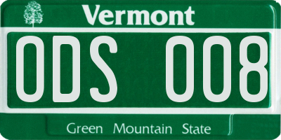 VT license plate ODS008