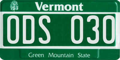 VT license plate ODS030