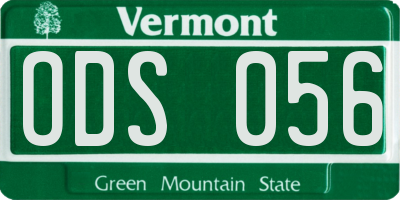 VT license plate ODS056