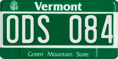 VT license plate ODS084