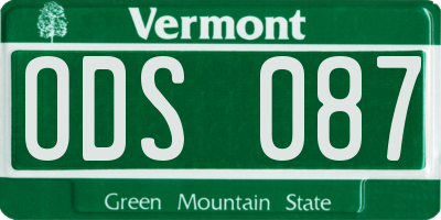 VT license plate ODS087