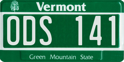 VT license plate ODS141