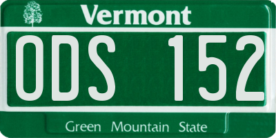 VT license plate ODS152