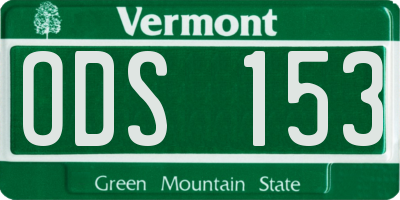 VT license plate ODS153
