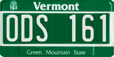 VT license plate ODS161