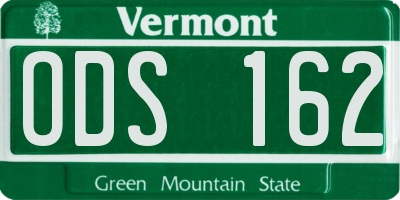 VT license plate ODS162