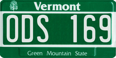 VT license plate ODS169