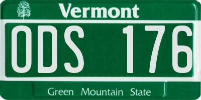 VT license plate ODS176