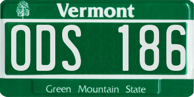 VT license plate ODS186