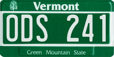VT license plate ODS241