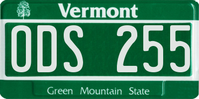 VT license plate ODS255