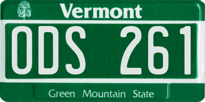 VT license plate ODS261