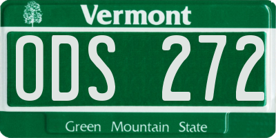 VT license plate ODS272