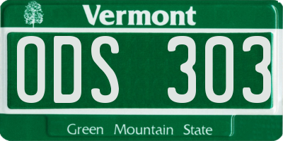 VT license plate ODS303