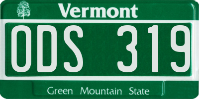 VT license plate ODS319