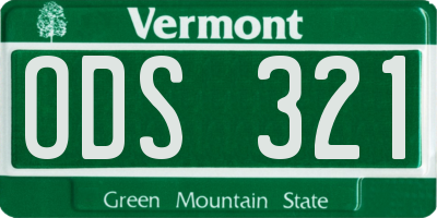VT license plate ODS321