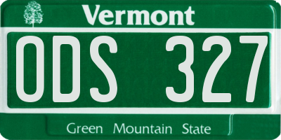 VT license plate ODS327