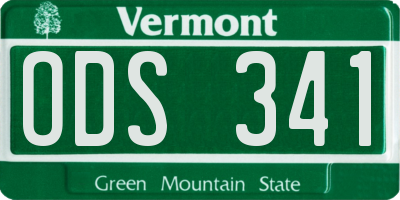 VT license plate ODS341