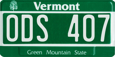 VT license plate ODS407