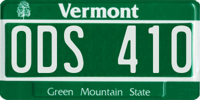 VT license plate ODS410