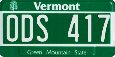 VT license plate ODS417