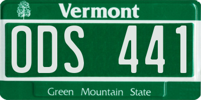 VT license plate ODS441