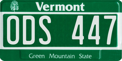 VT license plate ODS447