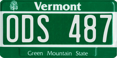 VT license plate ODS487