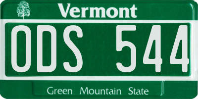 VT license plate ODS544